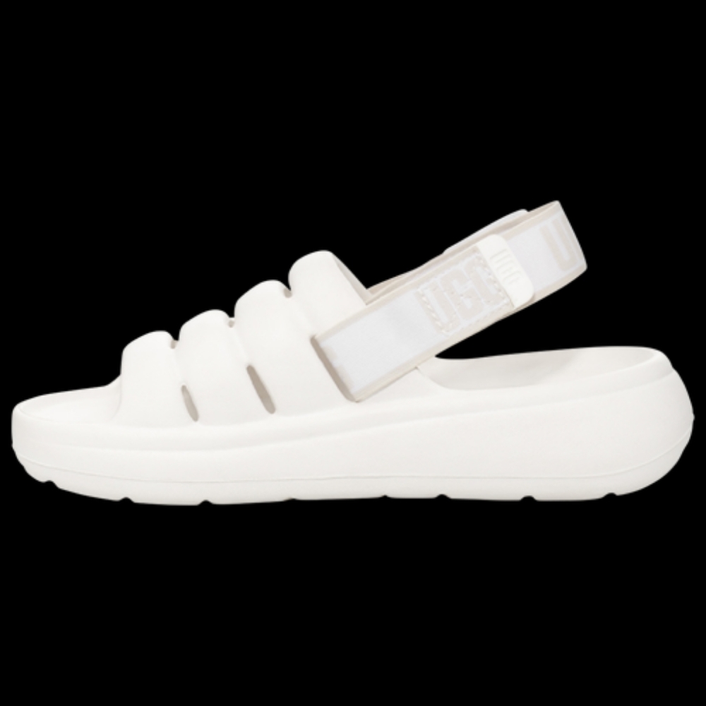"NEW" Ugg Sports Yeah Logo Strap Sandal Women's White - Picture 3 of 6